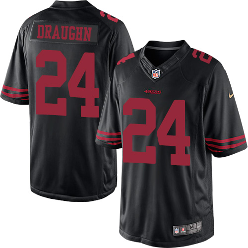 Men's Limited Shaun Draughn Nike Jersey Black Alternate - #24 NFL San Francisco 49ers